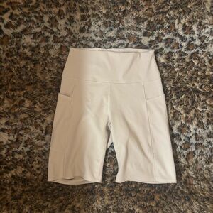 Women's Cream High-Waisted Shorts